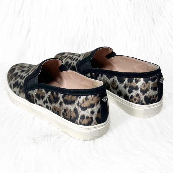 Antonio Melani Metallic Leopard Silver Black Brown Low Top Slip On Sneakers - Picture 5 of 13